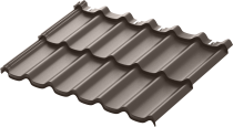 Модульная металлическая черепица АкваСистем / Aqua System, Стокгольм, Rooftop Бархат (матовый) 0,5мм, RAL8019 тёмно-коричневый